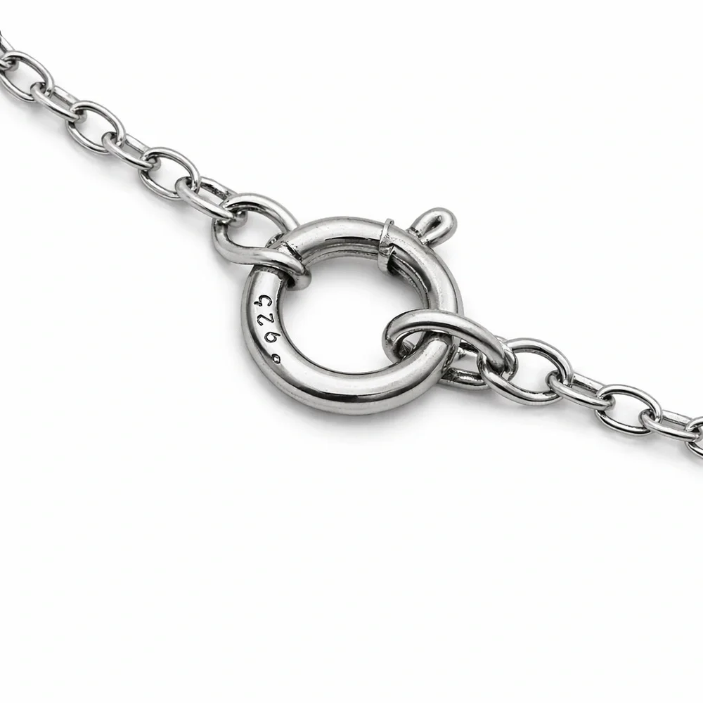 Sterling Silver 925 Interlocking Circle Diamond Necklace